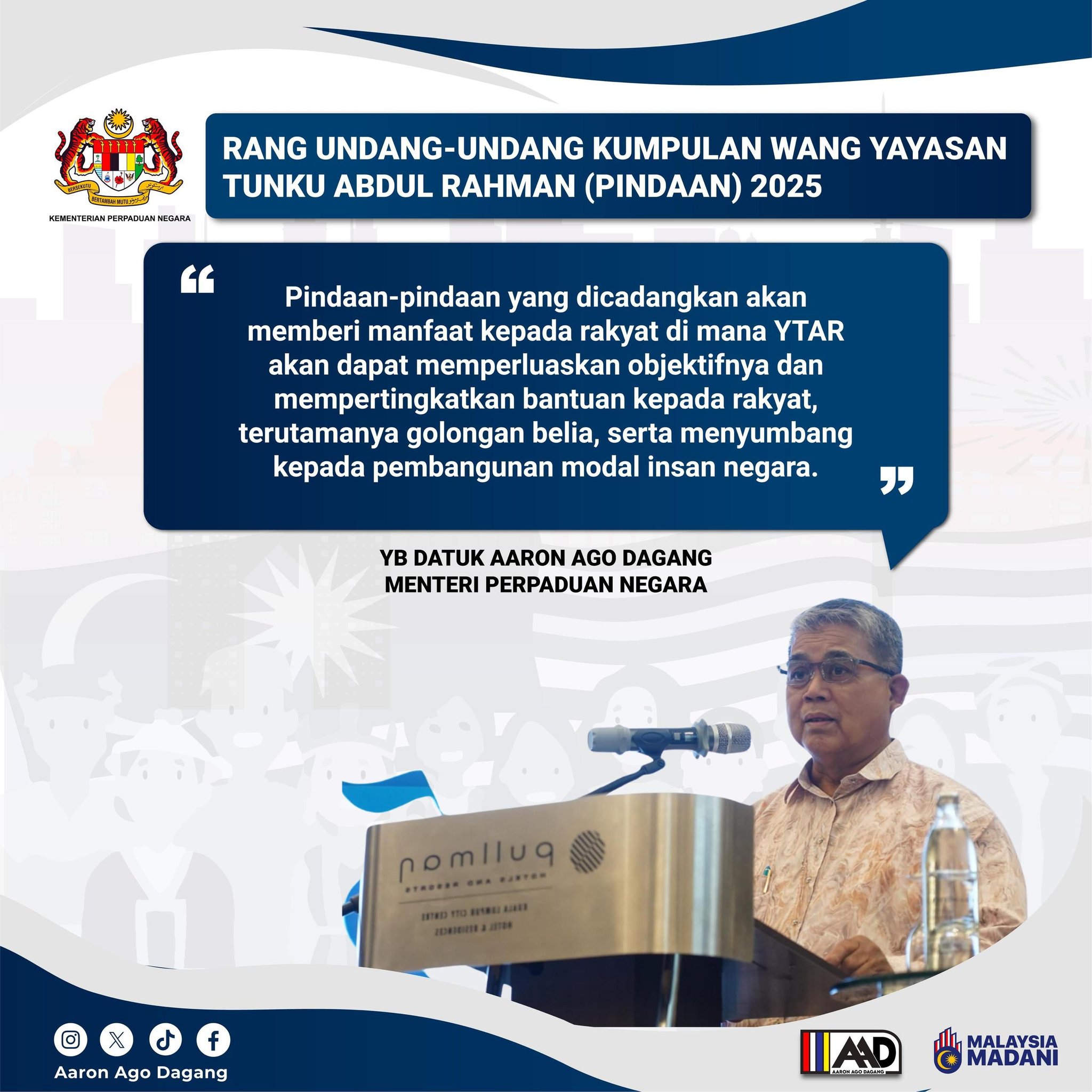 RANG UNDANG-UNDANG KUMPULAN WANG YAYASAN TUNKU ABDUL RAHMAN (PINDAAN) 2025