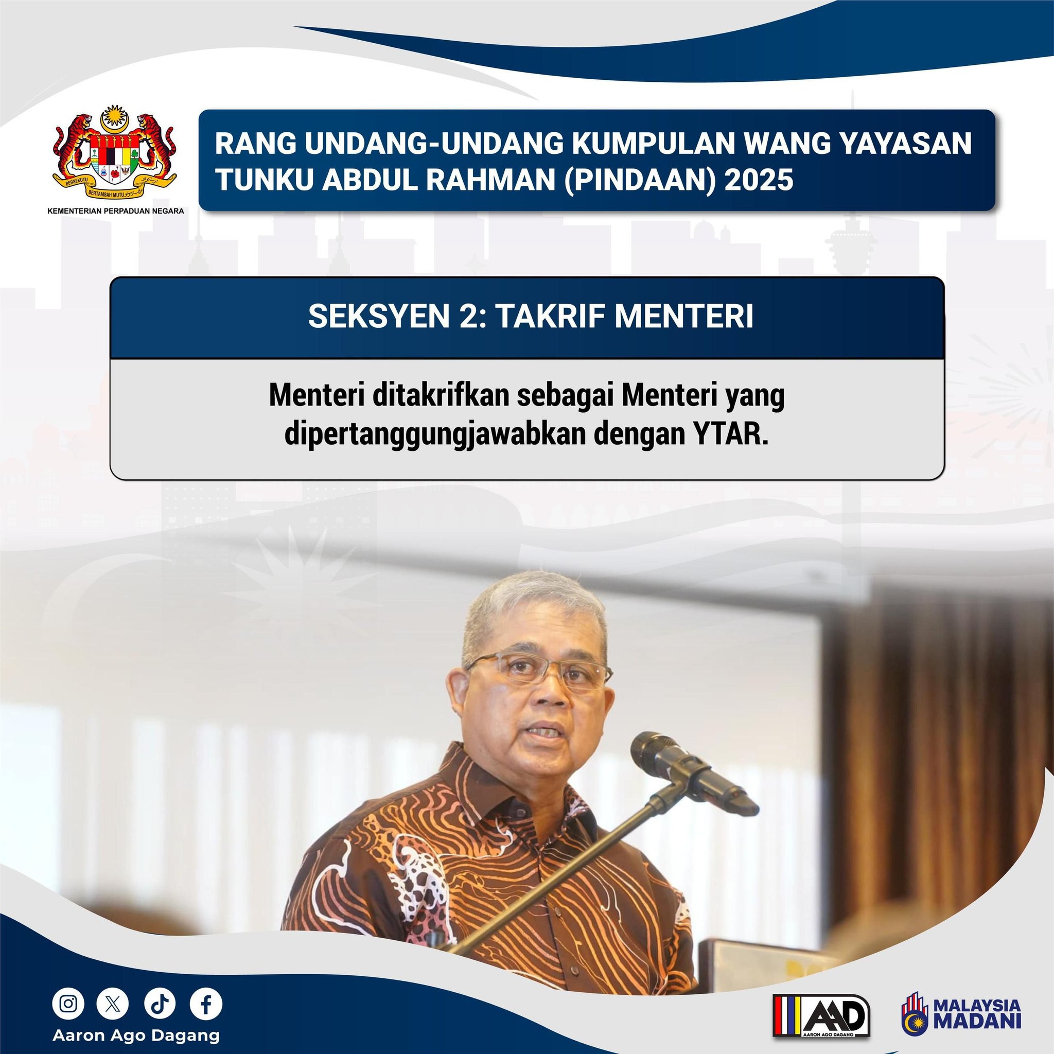 RANG UNDANG-UNDANG KUMPULAN WANG YAYASAN TUNKU ABDUL RAHMAN (PINDAAN) 2025