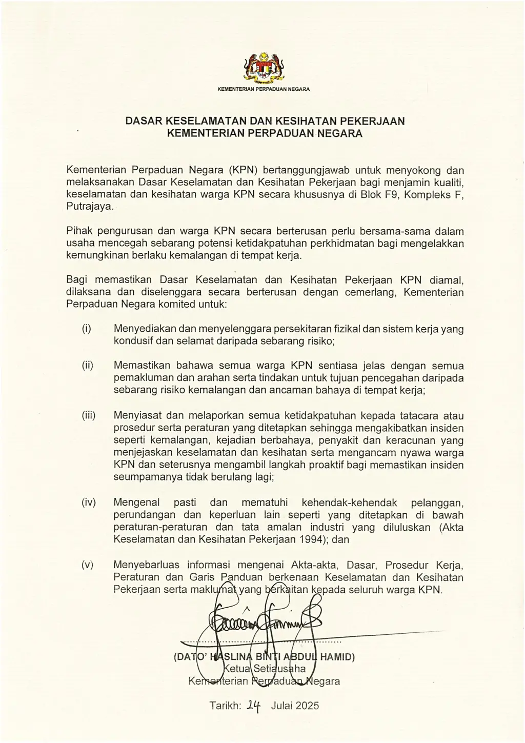 DASAR KESELAMATAN DAN KESIHATAN PEKERJAAN KPN