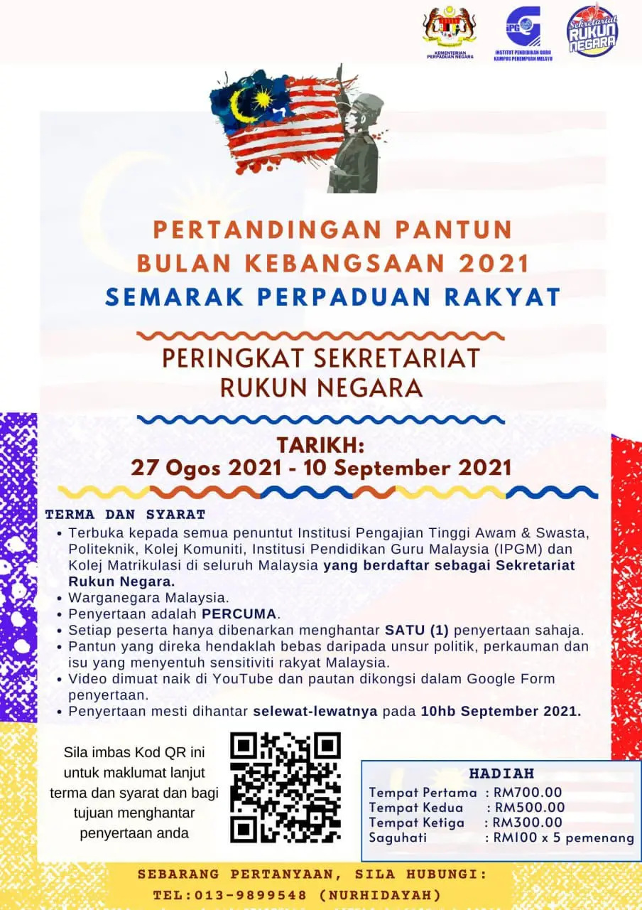 Jom sertai Pertandingan Pantun Bulan Kebangsaan 2021 Semarak