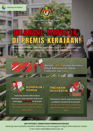 DILARANG MEROKOK DI PREMIS KERAJAAN!